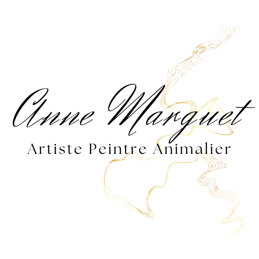 Anne Marguet – artiste peintre fine art spécialisée en art animalier, pastel et acrylique. Logo professionnel.